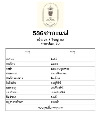 Opinii despre 536 Cha-Ka'fae (536 ชากะแฟ) - สระแก้ว în อำเภอเมืองสระแก้ว - การบริการอาหารและที่พัก