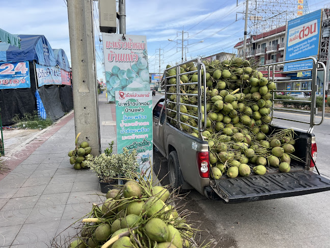 ร้านจ๊ะเอ๋ร่มแดง มะพร้าวน้ำหอมบ้านแพ้ว - การบริการอาหารและที่พัก